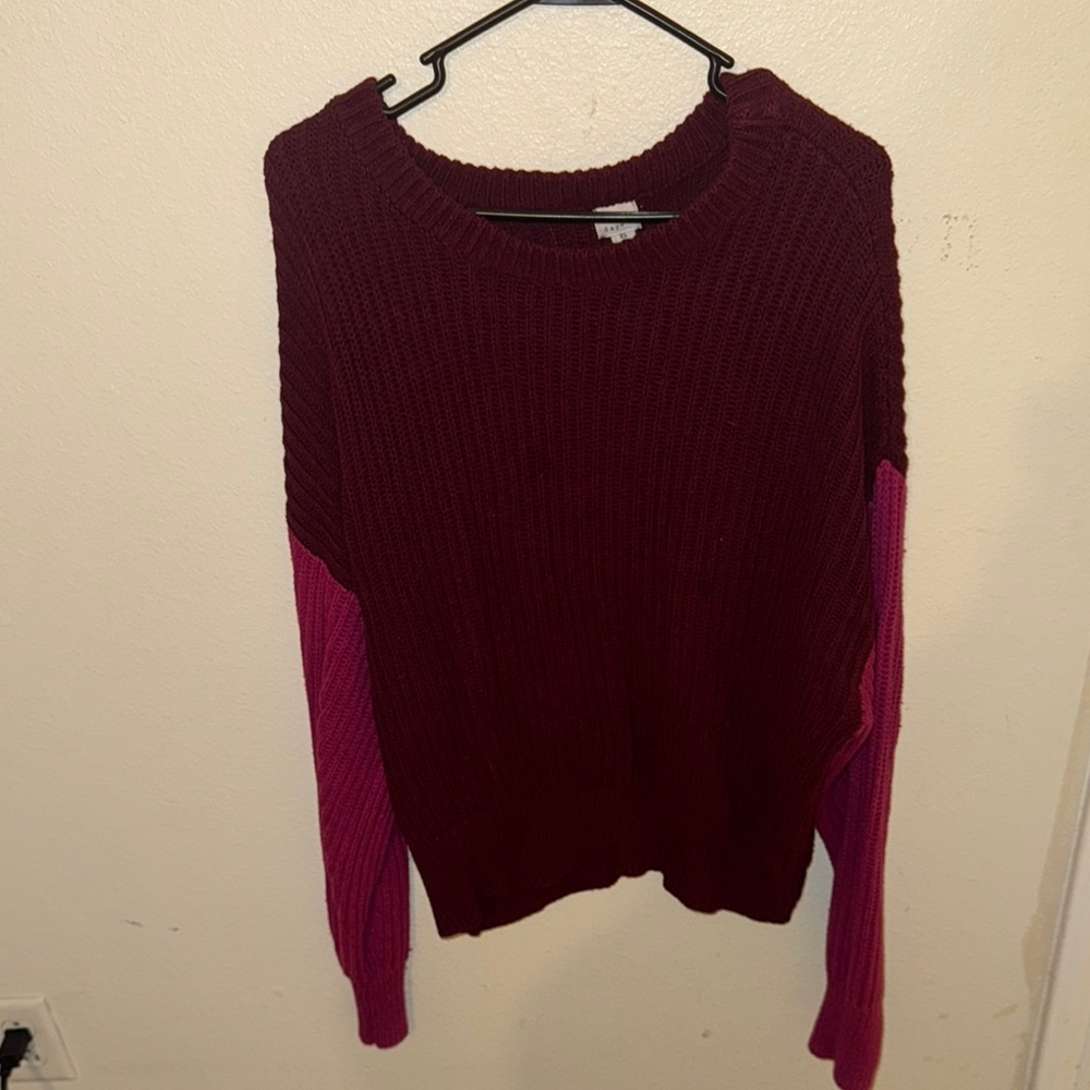 a new day Red and Pink Crew Neck Sweater